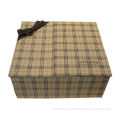 Large Cardboard Keepsake Gift Boxes, Oriflame Square Lines Paper Box For Packaging